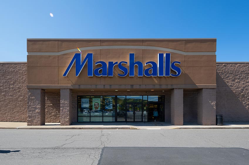 Marshalls storefront at Wilkes-Barre Commons shopping center.