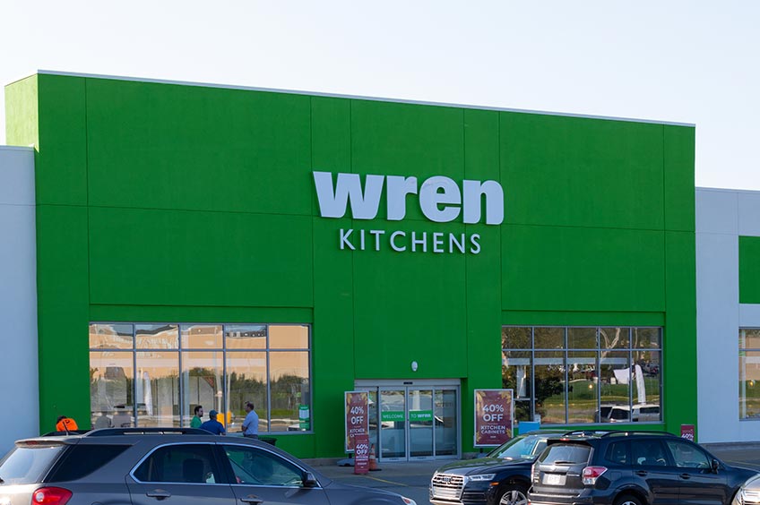 Wren Kitchens storefront at Wilkes-Barre Commons shopping center.
