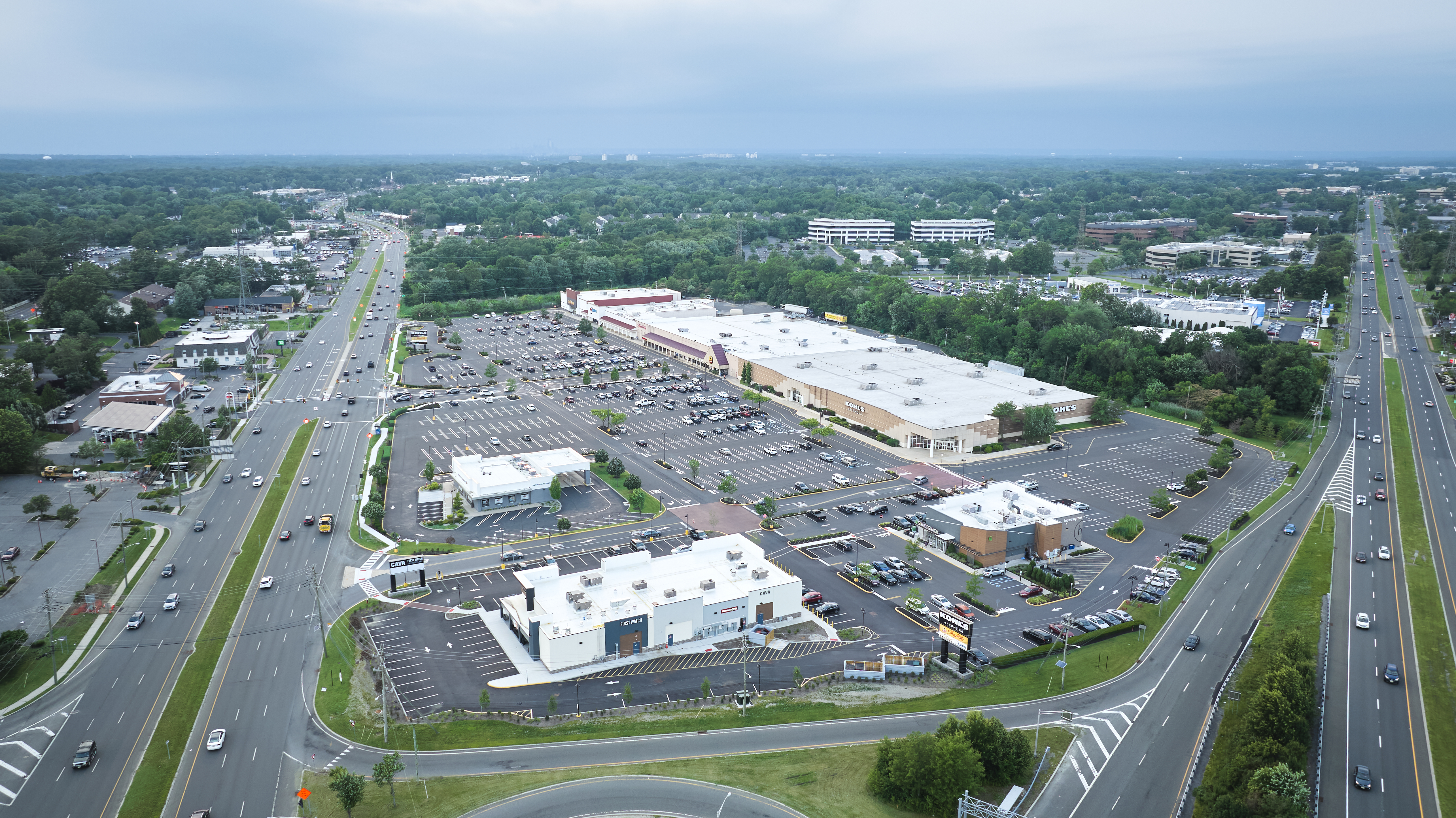 aerial view of marlton commons on a clear day
