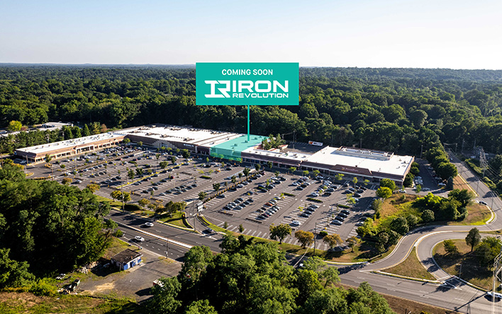 Town Brook Commons aerial highlighting Iron Revolution location