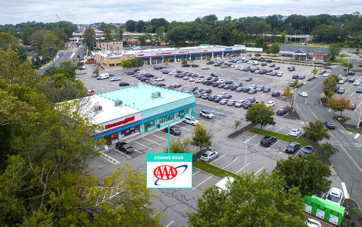 West Branch Commons aerial with AAA space called out