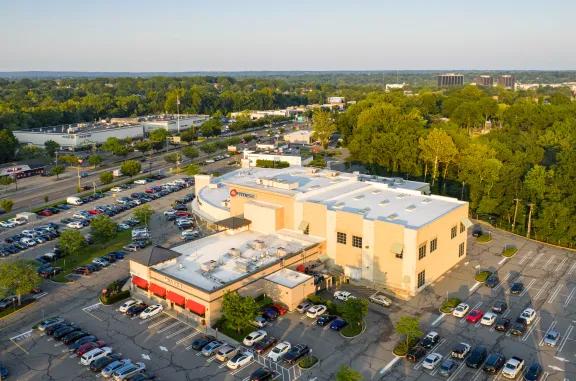 Aerial view of 24 Hour Fitness and Miller's Ale House