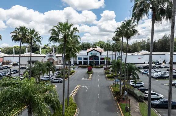 main entrance of the outlet mall