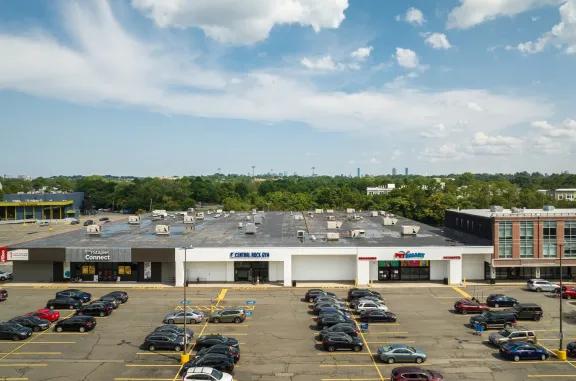 aerial of Cambridge Fresh Pond Mall